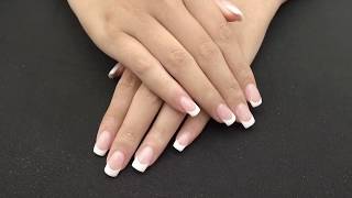 SNS Pink And White Dip on Natural Nail Tutorial [upl. by Aneertak254]