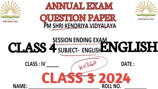 kv class 4 English annual question papersample paper 2024 english kv kvs class4 ncert annual [upl. by Annauqahs]