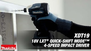 18V LXT® LithiumIon Brushless Cordless QuickShift Mode™ 4Speed Impact Driver XDT19 [upl. by Yoko]