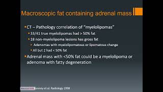 Adrenal Myelolipoma Radiology Lecture  Macroscopic Fat Containing Adrenal Lesion [upl. by Lessirg]