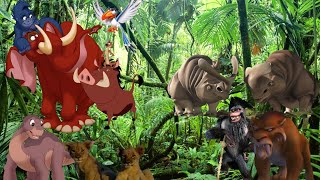 Timon Pumbaa Terk Tantor amp Zazu Saves 3 Kids From Ice Age Villains [upl. by Aicac]