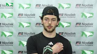 UND Hockey  Jayden Perron Weekly Press Conference  12424 [upl. by Raimundo284]