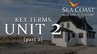 Unit 2 Key Terms part 2  Real Estate Exam Prep for North Carolina [upl. by Abba]