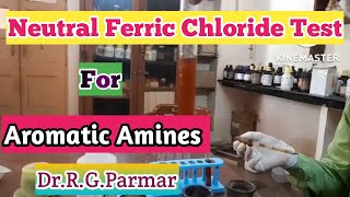 Neutral Ferric Chloride test for BaseAromatic Amines Aniline ptoludine DPA [upl. by Ardnassak543]