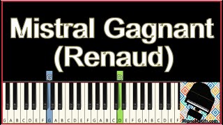 🎹 Mistral gagnant Renaud Tutoriel de Piano Niveau FIN DÉBUTANT [upl. by Blumenthal]