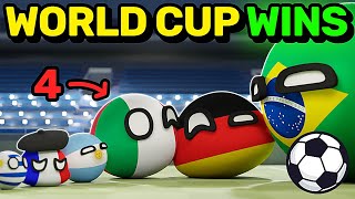 COUNTRIES SCALED BY WORLD CUP WINS  Countryballs Animation [upl. by Annaitat]