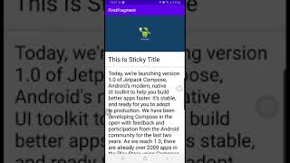 Android CoordinatorLayout with Sticky Header demo [upl. by Atinoj]