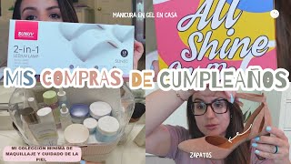 MIS COMPRAS DE CUMPLEAÑOS UÑAS GEL EN CASA MI COLECCION DE MAQUILLAJE Y CUIDADO DE LA PIEL VLOG [upl. by Eric]