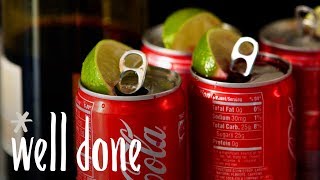 How To Make Kalimotxo In A Coke Can Red Wine Goes Surprisingly Well With Soda  Recipe  Well Done [upl. by Tenom]