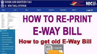 How to reprint EWaybill and Cancel EWaybill [upl. by Berglund]