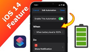 iOS 14 Feature  Siri Shortcut Automation  Battery Percentage [upl. by Haswell]