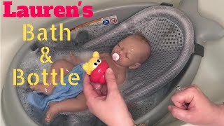 Silicone Reborn Baby Laurens Bath amp Bottle Routine 🛁🍼 [upl. by Enaerb]