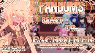 Fandoms react to each other  117  Genshin Impact 14  The twins amp Mondstadt  Scarawre [upl. by Nnaul]