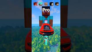 NOOB vs PRO vs VILLAGER vs HACKER vs HEROBRINE Car Jump Challenge 😂 🚗 shorts beamngdrive [upl. by Anitel]