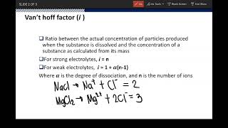 Vant Hoff Factor and  Dissociation [upl. by Vernon]