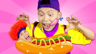 Hot Dog Song Hot Dog Burger Pizza Donut  Kids Songs And Nursery Rhymes  Dominoki [upl. by Inaleon967]