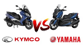 KYMCO DOWNTOWN 350i vs YAMAHA XMAX 300  SideBySide Comparison  King Eley TV [upl. by Idolah38]