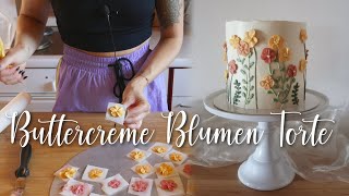 🌻Buttercreme Blumen Torte Anleitung einfach [upl. by Neville]