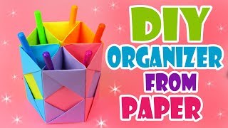 DIY DESK ORGANIZER PAPER TUTORIAL SOSO EASY [upl. by Notnirb]