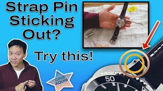 How to Fix watch strap pin sticking out on the Oris Aquis changing straps tutorial [upl. by Zoes]