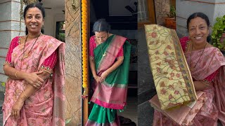 Art Silk Bamboo Saree  Kota Tusser Saree [upl. by Leesen]