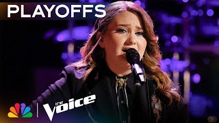 Ruby Leigh Shows Her Sensitive Side on Linda Ronstadts quotLong Long Timequot  The Voice Playoffs  NBC [upl. by Ymij]