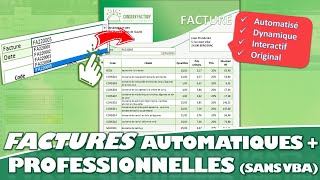 Facturation automatique et dynamique sur Excel  Le cours complet [upl. by Knowles8]