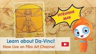 Happy Birthday DaVinci Learn to draw the Vitruvian Man for KIDS [upl. by Lefty]