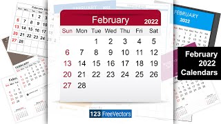 February 2022 Calendar  123FreeVectors [upl. by Shrier]