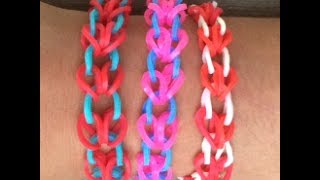 Hoe maak je een armband met hartjes van Rainbow Loom bandjes een Loom bord en een haakpen [upl. by Sivia254]