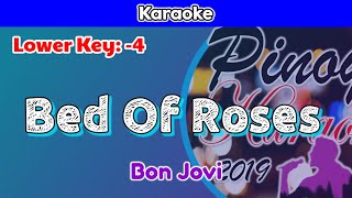 Bed Of Roses by Bon Jovi Karaoke  Lower Key  4 [upl. by Nwad676]