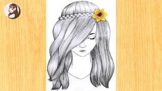 How to draw a Beautiful Girl drawing  Beautiful sketches art drawing  Hide face girl tutorial [upl. by Boeschen]