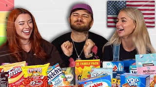 australians try AMERICAN snacks [upl. by Attolrahc]