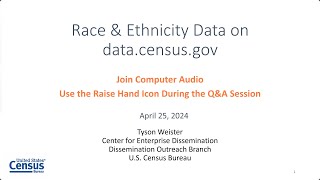 Race amp Ethnicity Data on data census gov [upl. by Ailema]