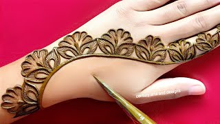 Very beautiful stylish back hand mehndi design  easy mehndi design  mehndi ka design  mehndi [upl. by Ohcirej]