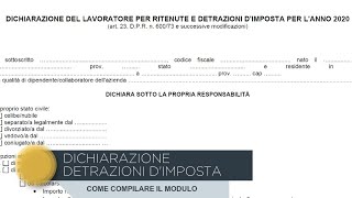 Tutorial  Come compilare il modello per le detrazioni [upl. by Nagam]