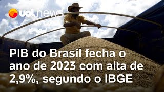 PIB fecha o ano de 2023 sob governo Lula com alta de 29 diz IBGE Tales Resultado é bom [upl. by Fiedler]