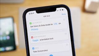 New Shortcuts actions in iOS 145 Change 5GSIM Data Set Orientation Lock and Take Screenshot [upl. by Tertia651]