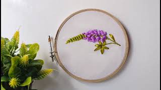 Lupine Flower Ribbon Embroidery Tutorial [upl. by Cynara]