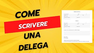 Come Scrivere una Delega Generica [upl. by Dierolf827]