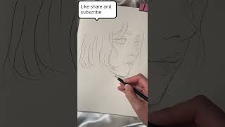 Anime portrait sketch viralvideo art anime shorts [upl. by Nnav]