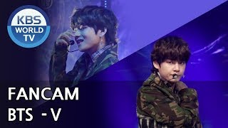 FOCUSED BTSs V  Fake Love Music Bank  20180608 [upl. by Nart]