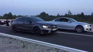 DRAGS  MB CLA45 amg vs BMW E92 335i stage 2 [upl. by Sollars]