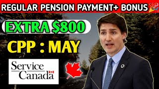 Pensions Come With bonus 800 Extra Announced By Service Canada  CPP May 2024 Increase [upl. by Uhthna]