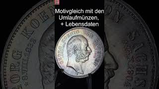 Vor 120 Jahren  Prächtige 5 Mark Münze aus dem Königreich Sachsen  shorts [upl. by Ilsel]