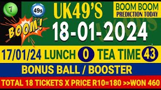 1812024 UK 49s Lunch time Tea time prediction UK49 today booster prediction UK49 bonus ball UK 49 [upl. by Friedland]