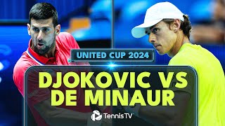 Alex De Minaur STUNS Novak Djokovic  United Cup 2024 Match Highlights [upl. by Donovan]