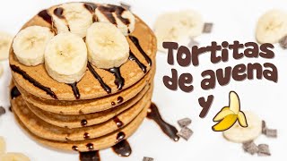 TORTITAS de AVENA y PLÁTANO en 5 minutos🥞🍌  ¡MUY FÁCILES Panqueques [upl. by Guttery]