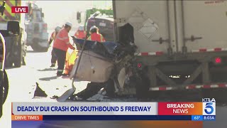 Suspected DUI crash leaves 2 dead on 5 Freeway [upl. by Lednahs823]