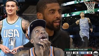 KYRIE COACHES KUZ TO AN MVP NBA RISING STARS 2019 CHALLENGE TEAM WORLD vs TEAM USA [upl. by Ahsahtan846]